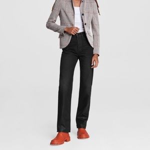 Rag & Bone Alex High Rise Straight Jeans in Worn Black, Sz 28 NWT